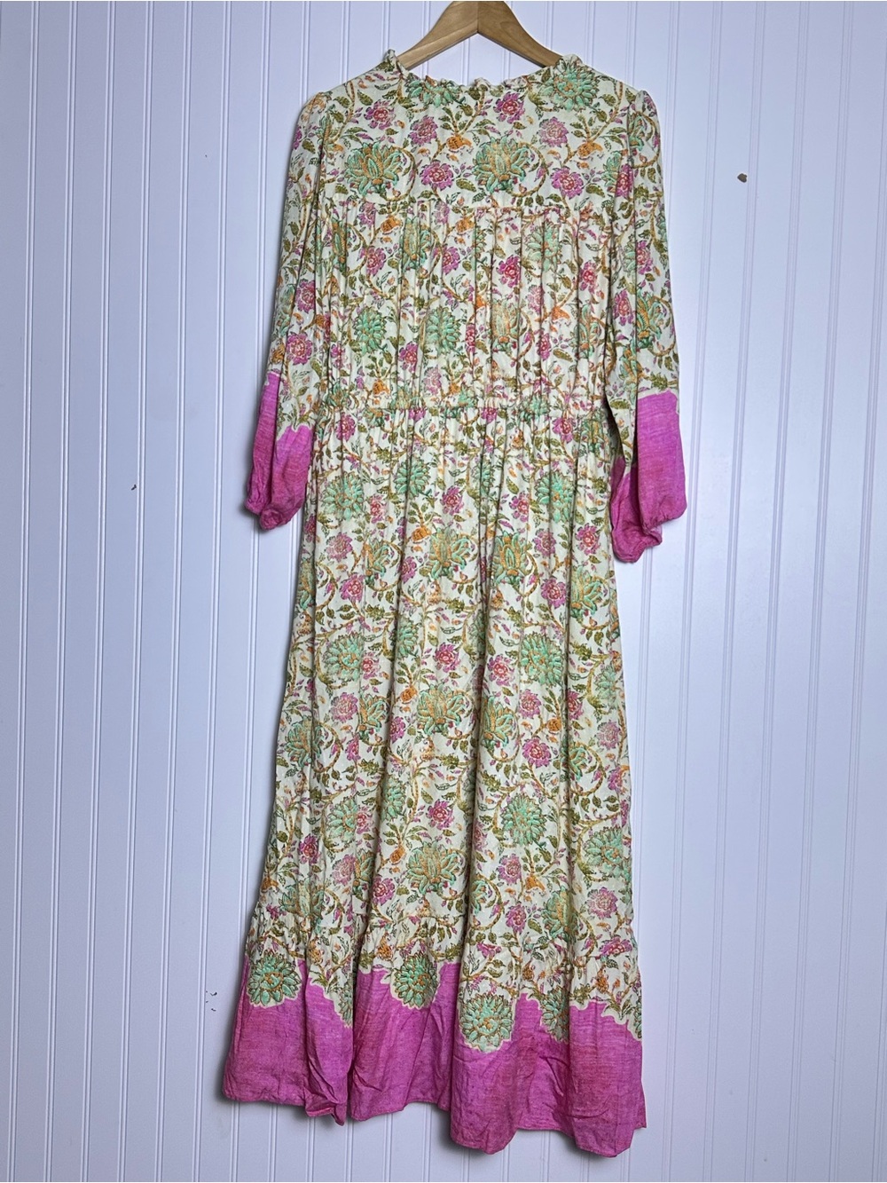 Farmers Market Puff Sleeve Maxi Dress  L Bohemian Puff sleeves flowy - Picture 9 of 13